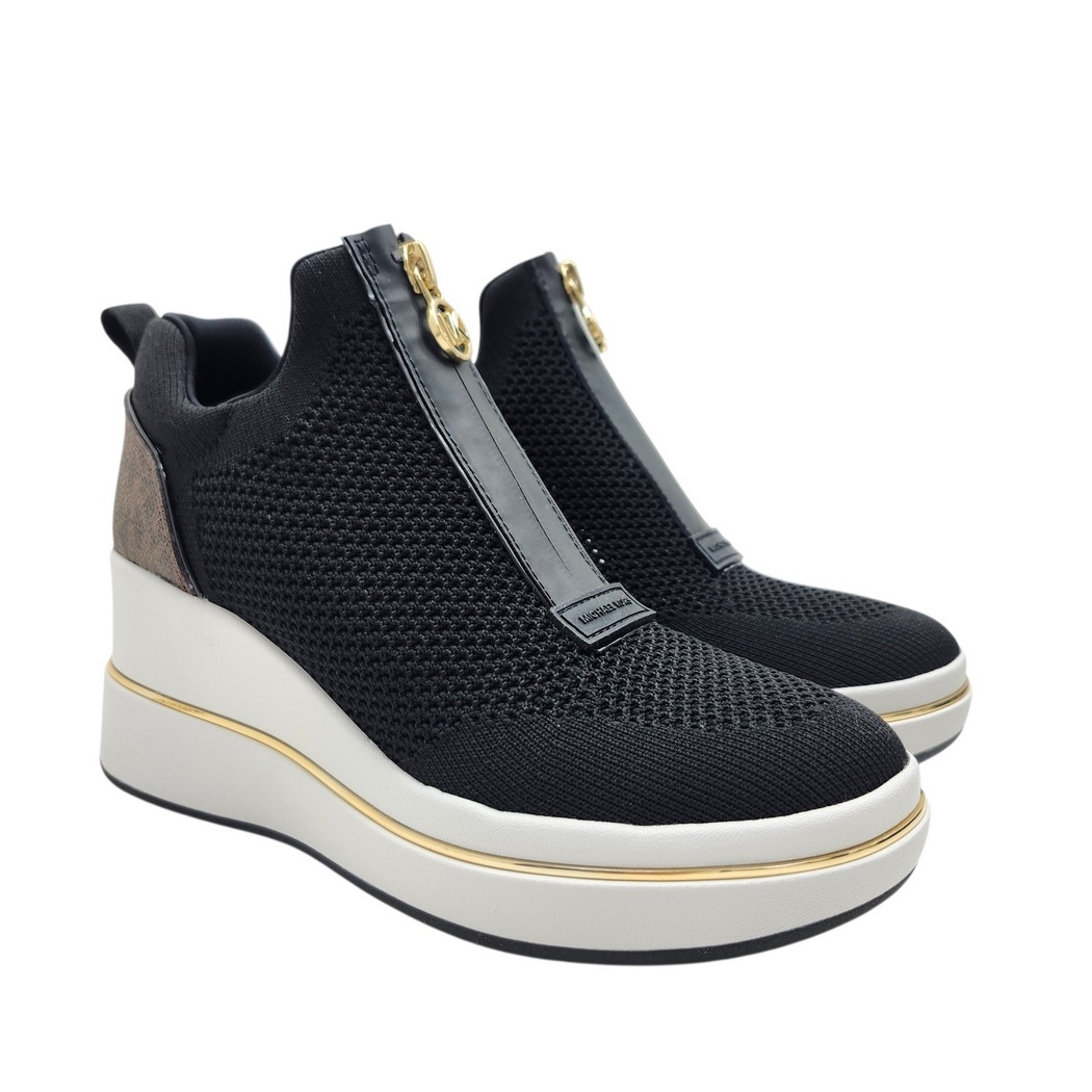 Michael Kors 43R6EMFP3D Emmy Wedge Zip Slip On Noir