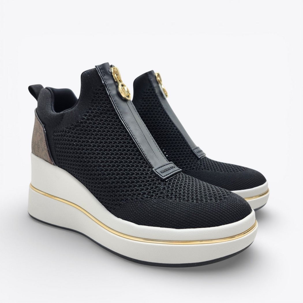 Michael Kors 43R6EMFP3D Emmy Wedge Zip Slip On Noir